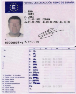 Translate driving license